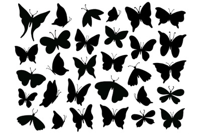 Papillon silhouette. Mariposa butterfly wing&2C; moth wings silhouettes a