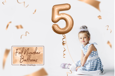 Foil Number Balloons Photo Overlays