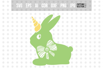 Bunny Unicorn with Bow - SVG