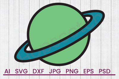 Planet Saturn - SVG File, DXF File