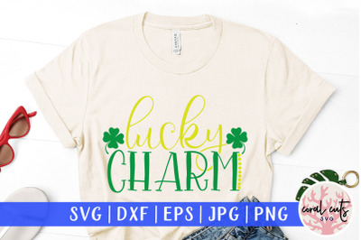 SVG DXF Lucky charm PDF files graphic overlay hand drawn lettered cut file