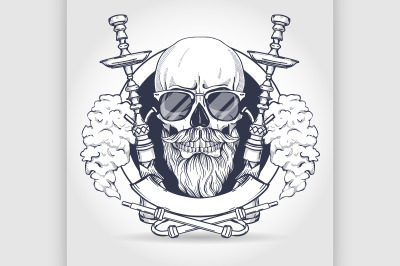 Color hipster skull