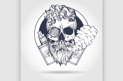 Color hipster skull