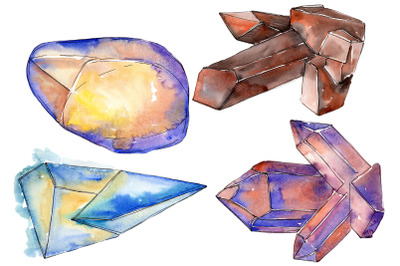 Crystals are many-sided Watercolor png