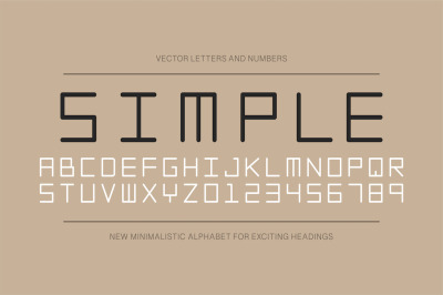 Simple english minimalistic alphabet