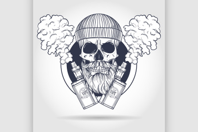 Color hipster skull