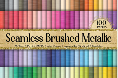 100 Seamless Brushed Metallic Polished Metal Digital Papers