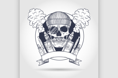 Color hipster skull