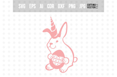 Bunny Unicorn with Egg - Easter Design