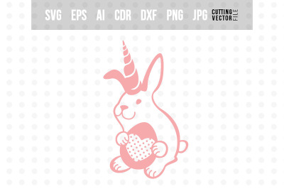 Bunny Unicorn with Egg - SVG