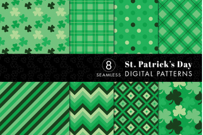 8 Seamless St. Patrick&#039;s Day Patterns Set 2