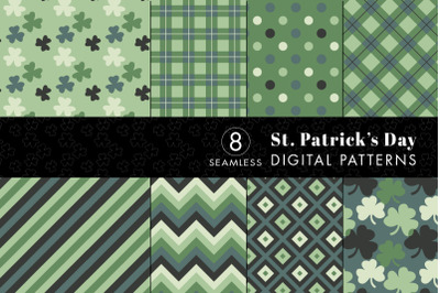 8 Seamless St. Patrick&#039;s Day Patterns Set 3