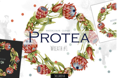 Protea. Wreath #1