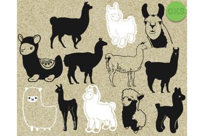 llama svg, svg files, vector, clipart, cricut, download