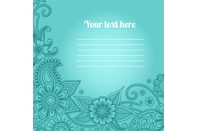 Card with floral paisley pattern