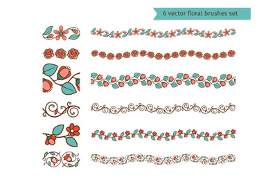 Vector floral pattern brushes