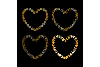 Golden floral heart frame