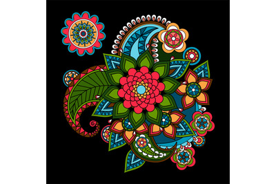 Paisley Floral Design Element
