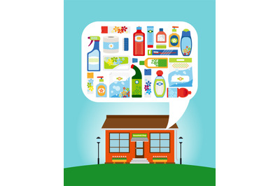 Shop with household chemicals