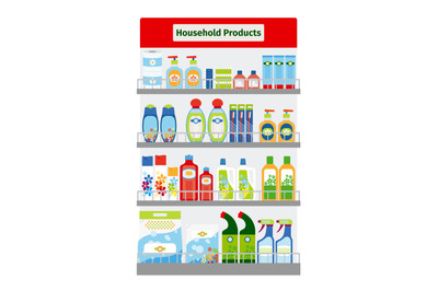 Showcase with hygiene items