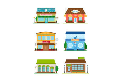 Shop store facade set