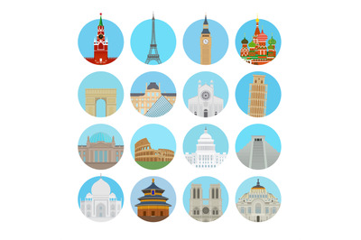 World landmarks icons