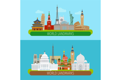 World landmarks banners