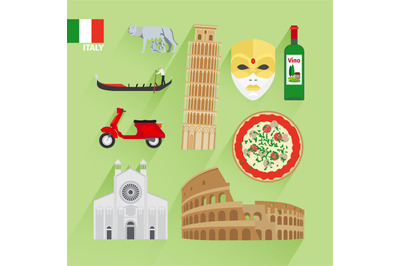 Italy flat icons