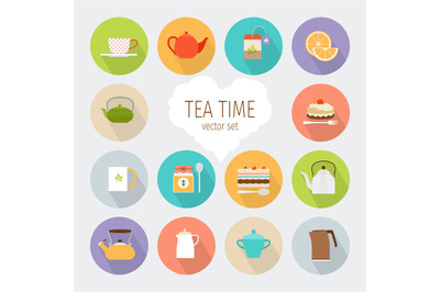 Tea flat icons