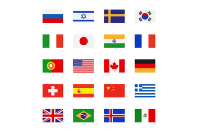 Flags flat icons