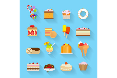 Sweets flat icons