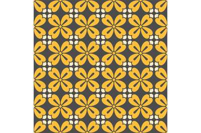 Symmetric geometric floral pattern