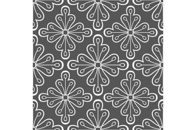 Geometric Pattern with Flowers