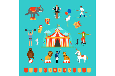 Circus and fun fair elements