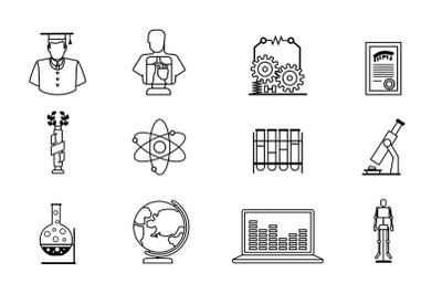 Education line icons