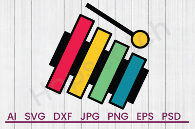 Xylophone Instrument - SVG File, DXF File