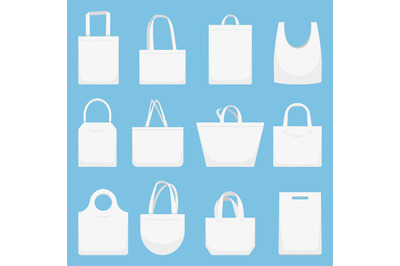 Fabric bag. Eco canvas bags, white shopping bagful and beach cloth han