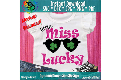 Little Miss Lucky SVG, St Patricks Day svg, Shamrock svg, Clover svg,