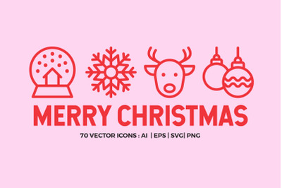 Merry Christmas | Line icons Vector