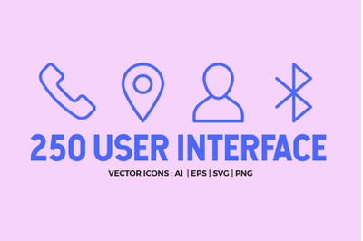 250 User Interface Line Icons