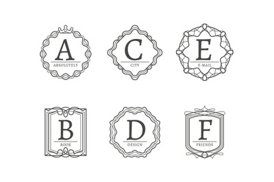 Modern line labels and emblems