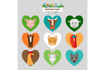 Farm animals and pets avatars