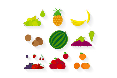 Different fruit flat icons