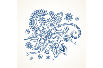 Blue floral design element