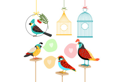 Song birds with speech bubbles