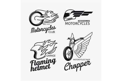 Motorcycle race logo set