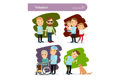 Young volunteer characters