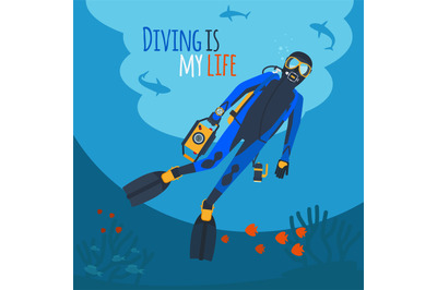 Diver underwater