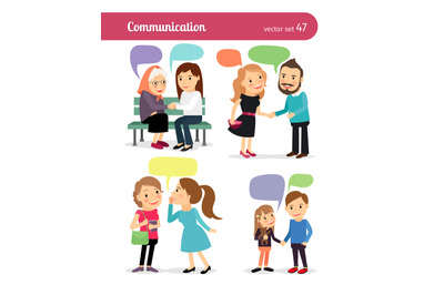 People with speech bubbles. Vector illustration