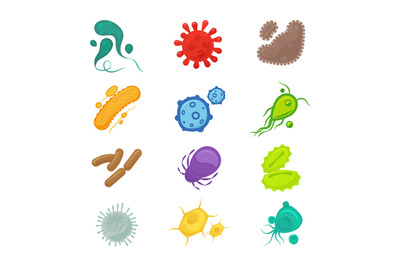 Bacteria and virus icons